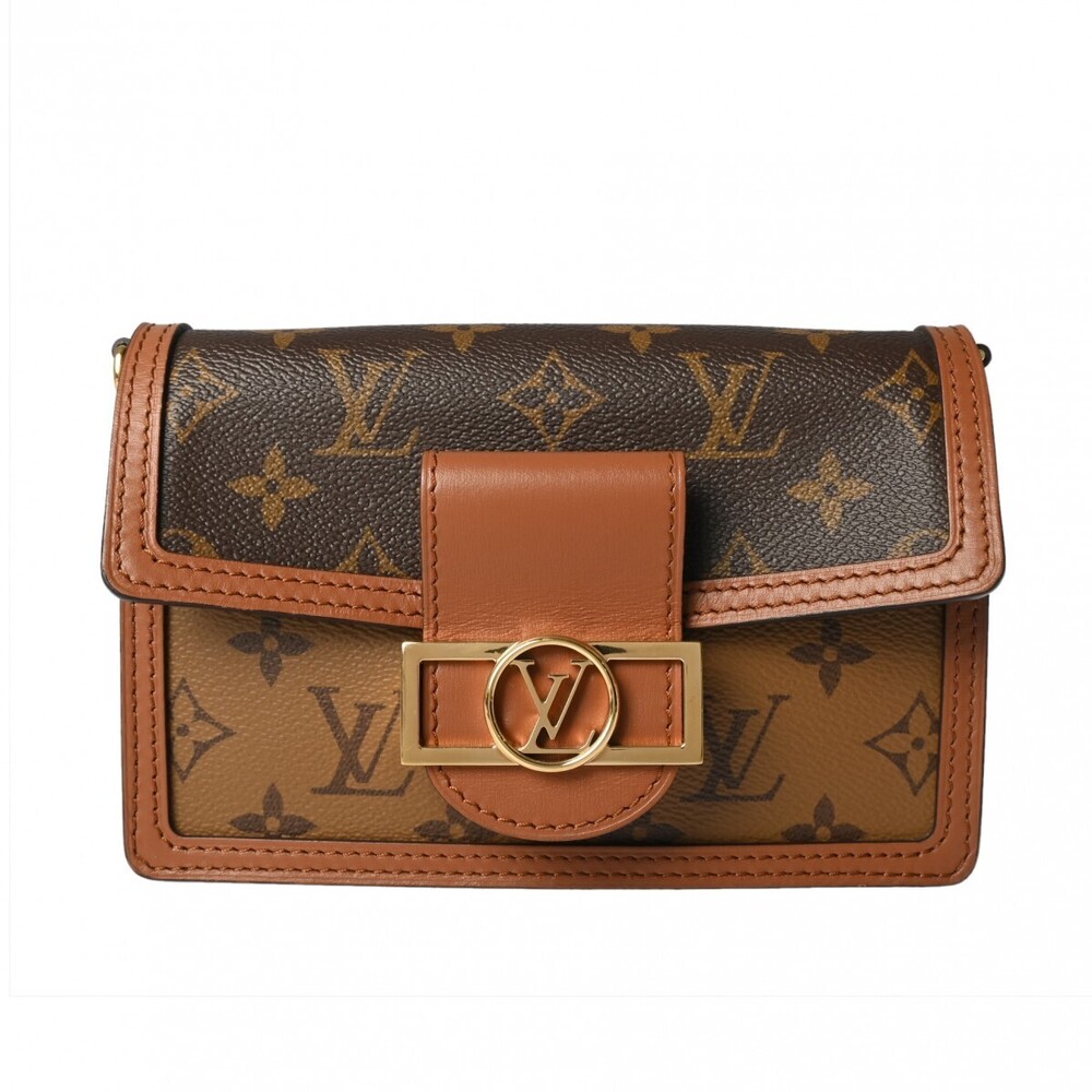 Louis Vuitton Monogram Reverse Portefeuille Wallet Dauphine Brown Shoulder Bag